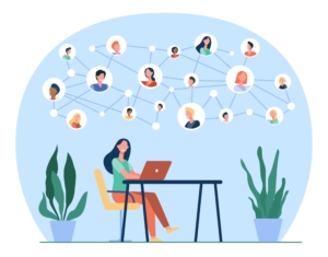 happy-woman-chatting-with-friends-online (1) Networking